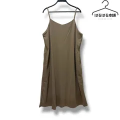 未使用／タグ付き品／大きいサイズ／ベージュ／茶色／ブラウン系／キャミ／ワンピース／シンプル／無地／フレア／3L