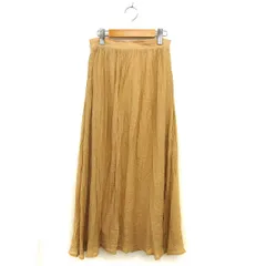 アンドドットノスタルジア &.nostalgia ギャザー フレア ロング スカート 透け感 ゆったり M ベージュ /NT15