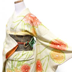正絹 振袖 古典柄 絞り風 黒地 扇 菊 花柄 成人式 豪華 晴れ着 - メルカリ