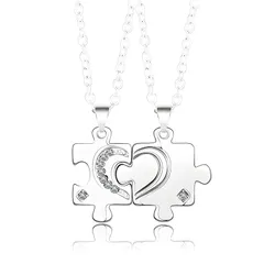 [ハルジオ] ペアネックレス 2点セット ネックレス ペア レディース メンズ カップル お揃い くっつく アクセサリー ジュエリー 細め 人気 チェーン 細い シルバー ゴールド ブラック おしゃれ お洒落 大人向け 普段使い 大人 プレゼント (E [E]