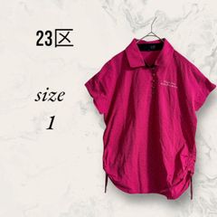新品】23区SPORT ドット柄 総柄 クレリック半袖ポロシャツ ゴルフ