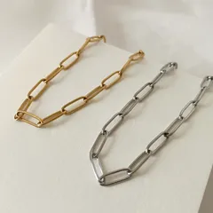 40. 【セット】シルバー・ゴールド チェーン ペアブレスレット(ステンレス素材)金属アレルギー対応