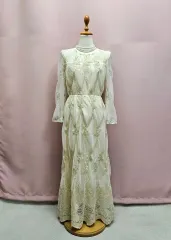 ヴィンテージ GOLD 刺繍 ロング丈ワンピース