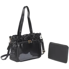 [ハルジオ] 痛バッグ ショルダー 痛バ トート 推し活バッグ ショルダーバッグ トートバッグ 2WAY 痛バック 可愛い 黒 白 いたばっく いたば ぬい ちびぬい ぬいぐるみ 鞄 かばん リボン フリル かわいい おしゃれ 人気 (ホワイト) [ホワイト]