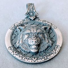 TADY&KING K18 メタル シルバー イーグル スカル コインペンダント
