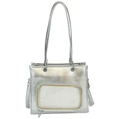 [ハルジオ] 痛バッグ ショルダーバッグ トートバッグ 2WAY 小さめ 痛バ ミニ 推し活バッグ ショルダー トート ハンドバッグ 痛バック 黒 白 赤 銀色 いたばっく いたば 推し活 バッグ 鞄 かばん かわいい おしゃれ 人気 (シルバー [シルバー]