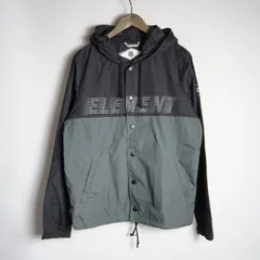 ELEMENT エレメント アノラック ナイロン ジャケット ウィンド ブレーカー プリント ロゴ フード ドローコード AH021-750 黒灰 S 502P★4のサムネイル