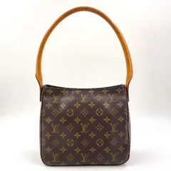 LOUIS VUITTON ルーピングMM モノグラム モノグラム レザー×PVC ブラウン ハンドバッグ ゴールド M51146