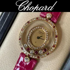 【極美品/希少モデル】ショパール Chopard ハッピーダイヤモンド レディース K18YG  宝飾 腕時計 ルビー&ダイヤモンド ゴールド×ピンクのサムネイル