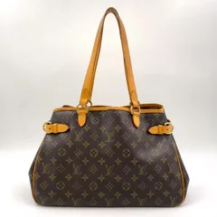 LOUIS VUITTON バティニョール オリゾンタル モノグラム モノグラム レザー×PVC ブラウン ショルダーバッグ ゴールド M51154