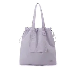 [ハルジオ] トートバッグ 大きめ レディース a3 推し活バッグ 軽い 軽量 大容量 トート デイバッグ 推し活 旅行 通勤 通学 スポーツ ホビー うちわ ナイロン バック 肩掛け おしゃれ かわいい 鞄 シンプル 無地 人気 トレンド (ホ [ホワイト]