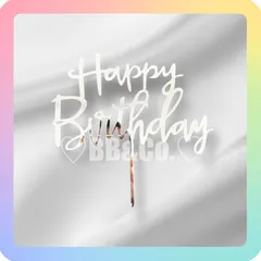 【ケーキトッパー】　シルバー　HAPPYBIRTHDAY　ケーキトッパー　バースデー　誕生日　飾り　記念日