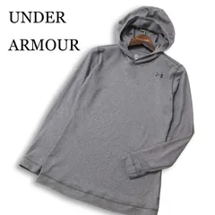 UNDER ARMOUR アンダーアーマー heatgear★ ロゴ プルオーバー パーカー Sz.XL メンズ グレー トレーニング 大きいサイズ
