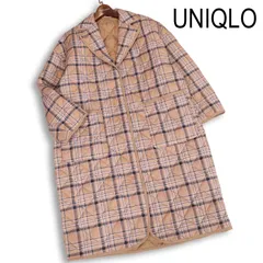美品 23AW★ UNIQLO:C ユニクロC 秋冬 チェック柄♪ 中綿 キルティング パフテック オーバーサイズ コート Sz.L　レディース