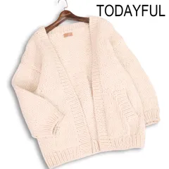 TODAYFUL トゥデイフル Hand Knit Cardigan♪ ウール100％ ハンド ニット カーディガン Sz.38　レディース ペルー製