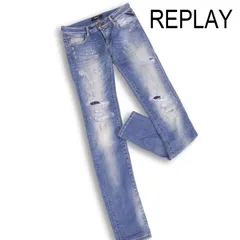 REPLAY リプレイ ROSE♪ ダメージ&リペア加工 デニム ストレッチ スキニー パンツ ジーンズ Sz.26　レディース
