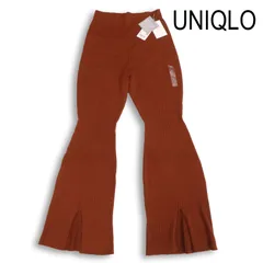 【新品 未使用】 UNIQLO × Mame Kurogouchi ユニクロ マメクロゴウチ 3D リブ フロント スリット パンツ Sz.S　レディース