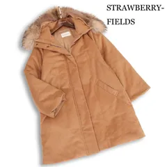 STRAWBERRY-FIELDS ストロベリーフィールズ 秋冬 リアル ファー♪ フーディー ウール ダウン コート Sz.F　レディースのサムネイル