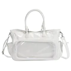 [ハルジオ] 痛バッグ ショルダーバッグ トートバッグ 2WAY 痛バ ぬいぐるみ ぬい バック ちびぬい 推し活バッグ ショルダー トート ハンドバッグ 痛バック いたばっく いたば 推し活 鞄 かばん かわいい おしゃれ 人気 (ホワイト) [ホワイト]