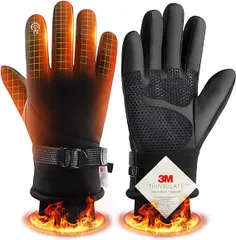 防寒手袋 防寒グローブ 【3Mシンサレート・裏起毛】アウトドアグローブ バイク 男女兼用 ブラック Lサイズ