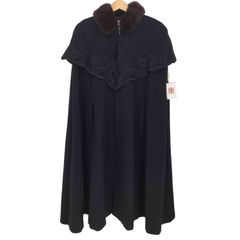 USED古着(ユーズドフルギ) カシミヤ混 ファー付きポンチョコート レディース  9-3【中古】【ブランド古着バズストア】 ユーズドフルギ USED古着 カシミヤ混 ファー付きポンチョコート