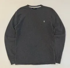 ポロラルフローレン ワッフル サーマル ロングスリーブ 長袖Tシャツ グレー