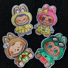 ☆高品質☆ ラブブ LABUBU 刺繍アイロンワッペン 4枚セット