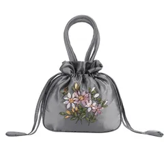 [ハルジオ] 巾着バッグ 浴衣 バッグ 巾着 浴衣バック レディース ハンドバッグ 巾着ポーチ 巾着袋 ポーチ 小さめ ミニ 浴衣用 バック 鞄 かばん カバン おしゃれ かわいい お洒落 可愛い ドレス 和装 袴 着物 和服 人気 (グレー) [グレー]