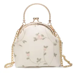 [ハルジオ] 浴衣バッグ 浴衣 バッグ 袴 着物 和装 レディース ショルダーバッグ ハンドバッグ がま口 浴衣バック 蝦蟇口 ガマ口 ポーチ 小さめ ミニ ショルダー 浴衣用 女性 鞄 かばん おしゃれ かわいい お洒落 可愛い ドレス 和装  [ホワイト]