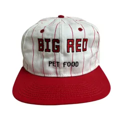 【キャップ/帽子】80-90s アメリカ製　USA製　BIG RED (ビッグレッド) ビンテージキャップ　ストライプ　レッド　赤　ホワイト　白