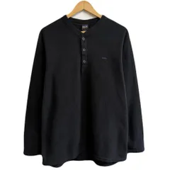 USA製 Patagonia パタゴニア CAPILENE キャプリーン フリーススウェット フリースプルオーバー ヘンリーネック ハーフボタン ワンポイントロゴ 刺繍 黒 Lサイズ No.L871