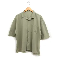 クラシカルエルフ CLASSICAL ELF オープンカラー シャツ 半袖 無地 とろみ素材 M カーキ /FT24