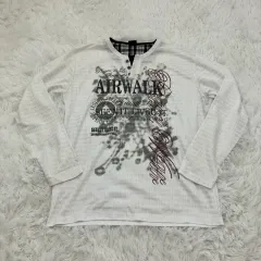 ヴィンテージ レイヤード 펑키 プリンティング 長袖 y2k ストリート ギャル 펑키 日本 ヴィンテージ