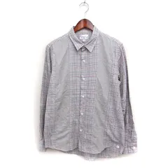 アンドエー and A チェック シャツ カジュアル 長袖 コットン 綿 44 ライトグレー  /FT31