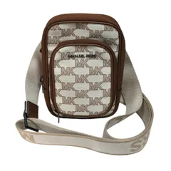 ◆ マイケルコース MICHAEL KORS ショルダーバッグ クロスボディ キャンパス ホワイト×ブラウン系 総柄 中古品◆ V103934NL