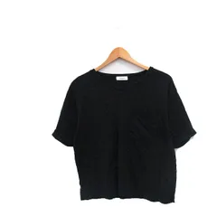 テチチ Te chichi カットソー Tシャツ 半袖 Vネック 胸ポケット コットン シンプル F ブラック 黒 /KT6