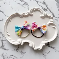 No.1  ヘアゴムリボン　お揃い　可愛い生地