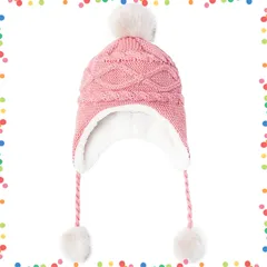【在庫処分】男の子 ポンポン ボア 防寒 女の子 ベビー ベビー 秋冬 冬用ハット 防寒帽子 耳あて 帽子 男女兼用 帽子 子供用 キッズ 親子そろい ニット帽 [LeafIn]