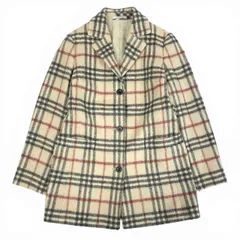1L24 Burberry London バーバリーロンドン Nova Check ノバチェック Middle Coat ミドルコート Size 42 ウールコート レディース 女性用k02iのサムネイル