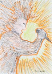 三原彰彦 サロン・ドトーヌ入選作家 ドローイング 原画 [歌うたい