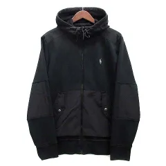 ポロ ラルフローレン POLO RALPH LAUREN ハイブリッド フルジップ フーディー スウェット パーカー ブラック 黒 M