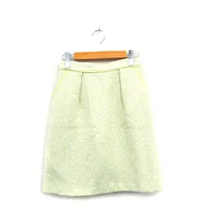 アプワイザーリッシェ Apuweiser-riche 台形 スカート ミニ ギャザー ツイード 1 グリーン 緑 /KT41