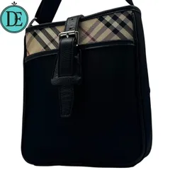 良品✨Burberry バーバリー ショルダーバッグ ノバチェック クロスボディ レザー ナイロン シルバー金具 メンズ レディース 男女兼用