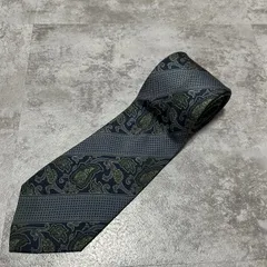 【Burberry】ストライプ×ペイズリー柄ネクタイ　ネイビー　レジメンタルストライプ