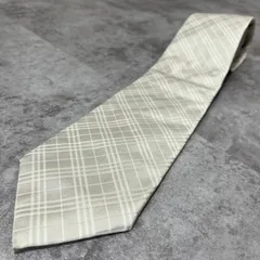【Burberry】チェック柄ネクタイ　ホワイト　ノバチェック