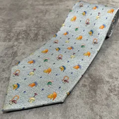 【BVLGARI】兜柄ネクタイ　ブルー　最高級　セッテピエゲ　カブト