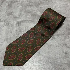 【Christian Dior】コイン柄ネクタイ　カーキ　小紋柄