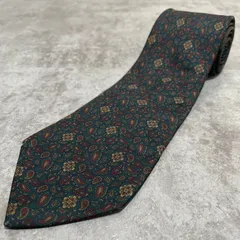 【Christian Dior】ペイズリー柄ネクタイ　ネイビー　マルチカラー