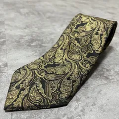 【KIMIJIMA】ペイズリー柄ネクタイ　最高配色　紺×金　ネイビー　ゴールド