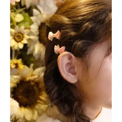 ☆ シャーベットオレンジ ☆ Rora メロディア ヘアクリップ2個セット Rora ヘアクリップ キッズ 2個セット メロディア ミニ ラインストーン ヘアークリップ 髪どめ 髪留め ヘアアクセサリー 髪飾り 子供 女の子 大人っぽい 卒園式 入学式
